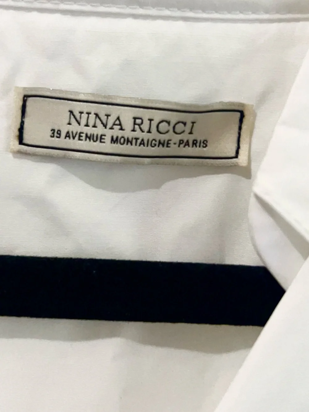 Nina Ricci NWOT Blouse Top  Ruffle Belted Unique Short Sleeves Size XL White - Picture 5 of 15